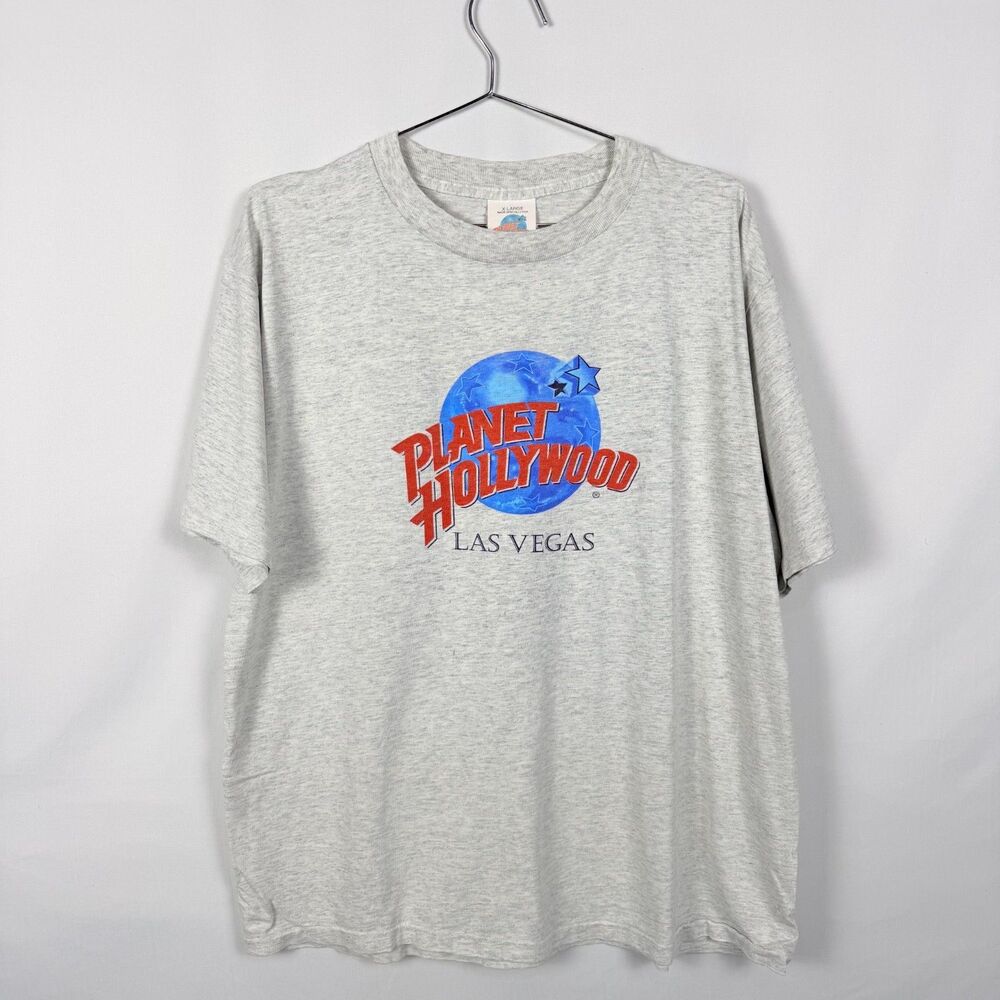 90's Planet Hollywood Las Vegas Graphic Single Stitch T- Shirt Heather Grey XL
